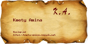 Kmety Amina névjegykártya